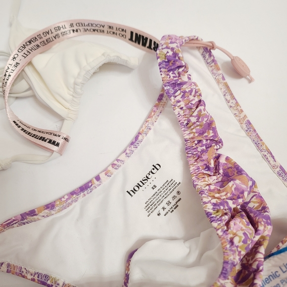 House of CB | NEW Delphi Ruched Bikini Bottom & Tropez Halter Bikini Top Size XS - Picture 4 of 7